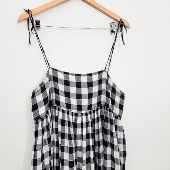 THE GREAT. The Dainty Dress in Black White Gingham 3 Large - Picture 3 of 10